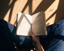 person reading a book