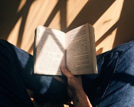 person reading a book