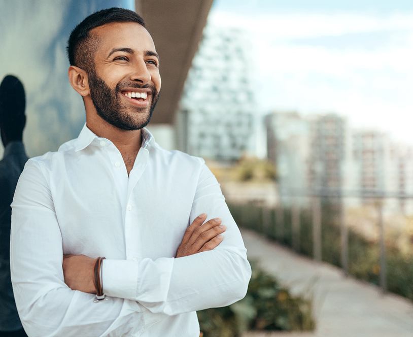 Young man smiling