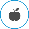 Animated apple representing children's dentistry